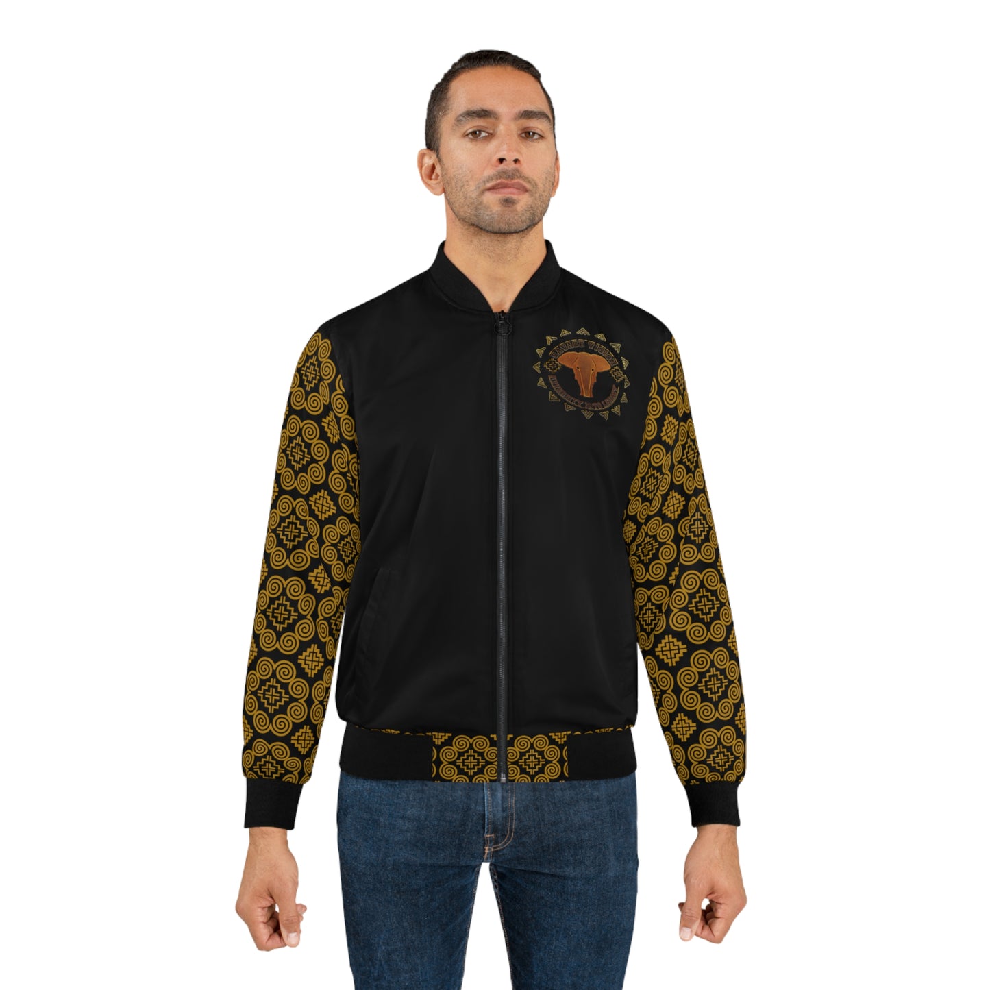 Savage Vision Adversity into Legacy black on Gold Men's Hmong Bomber Jacket