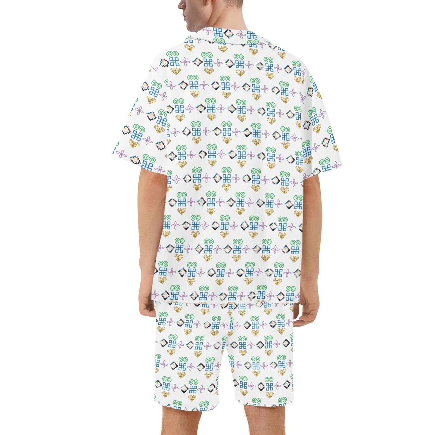 Savage Vision Mens Regular Fit Hawaiian Short Sleeve Shirt and Shorts Set