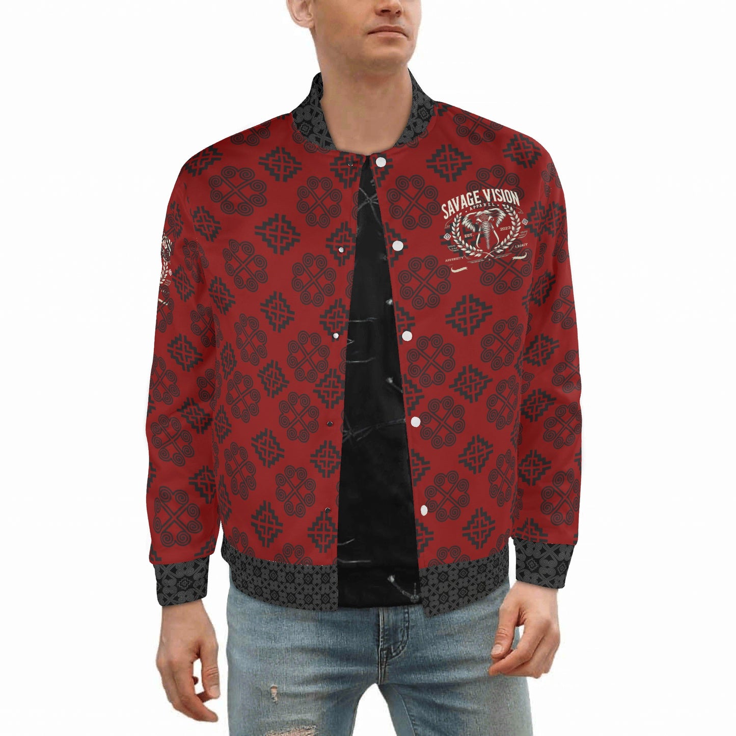 Savage Vision Casual Varsity Hmong Bomber Jacket