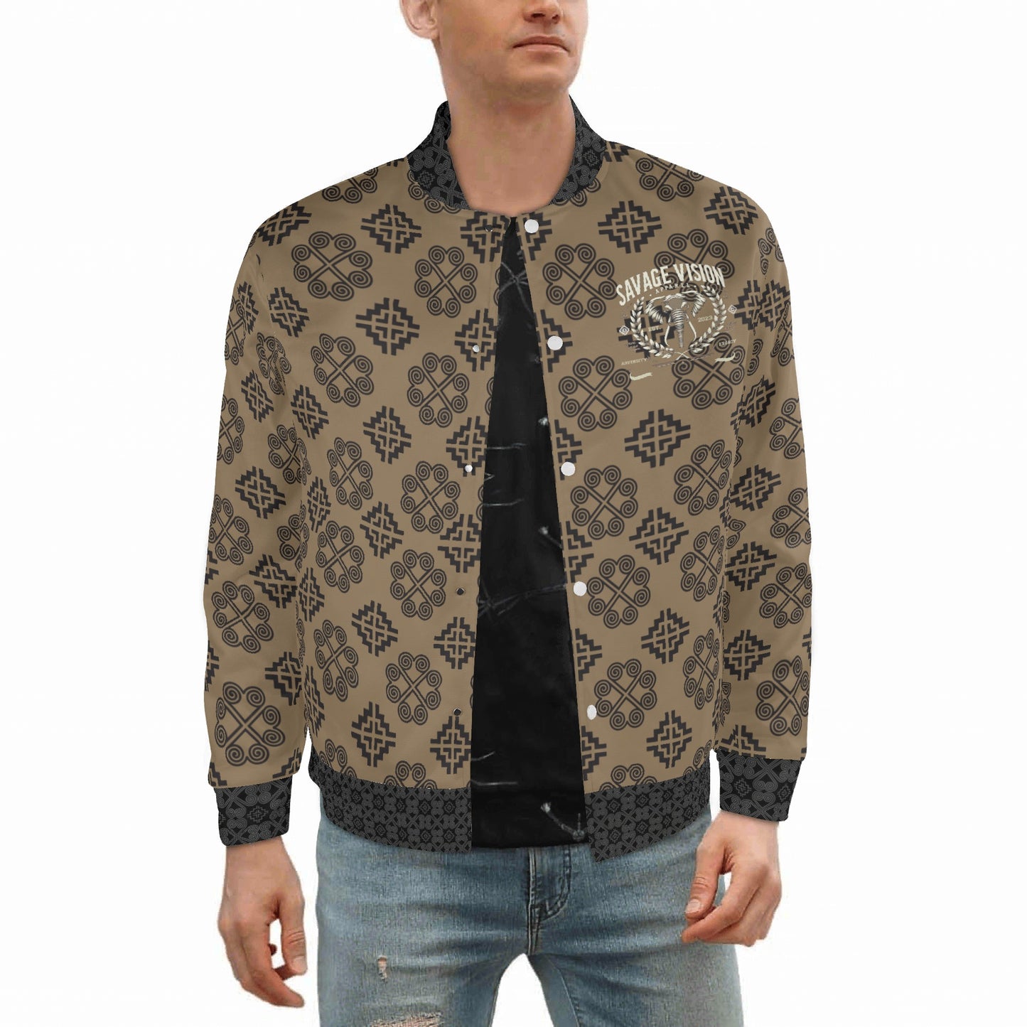 Savage Vision Casual Varsity Hmong Bomber Jacket