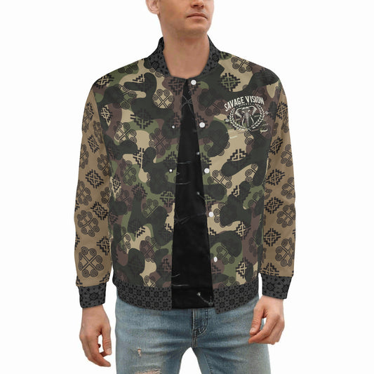 Savage Vision Casual Varsity Hmong Bomber Jacket