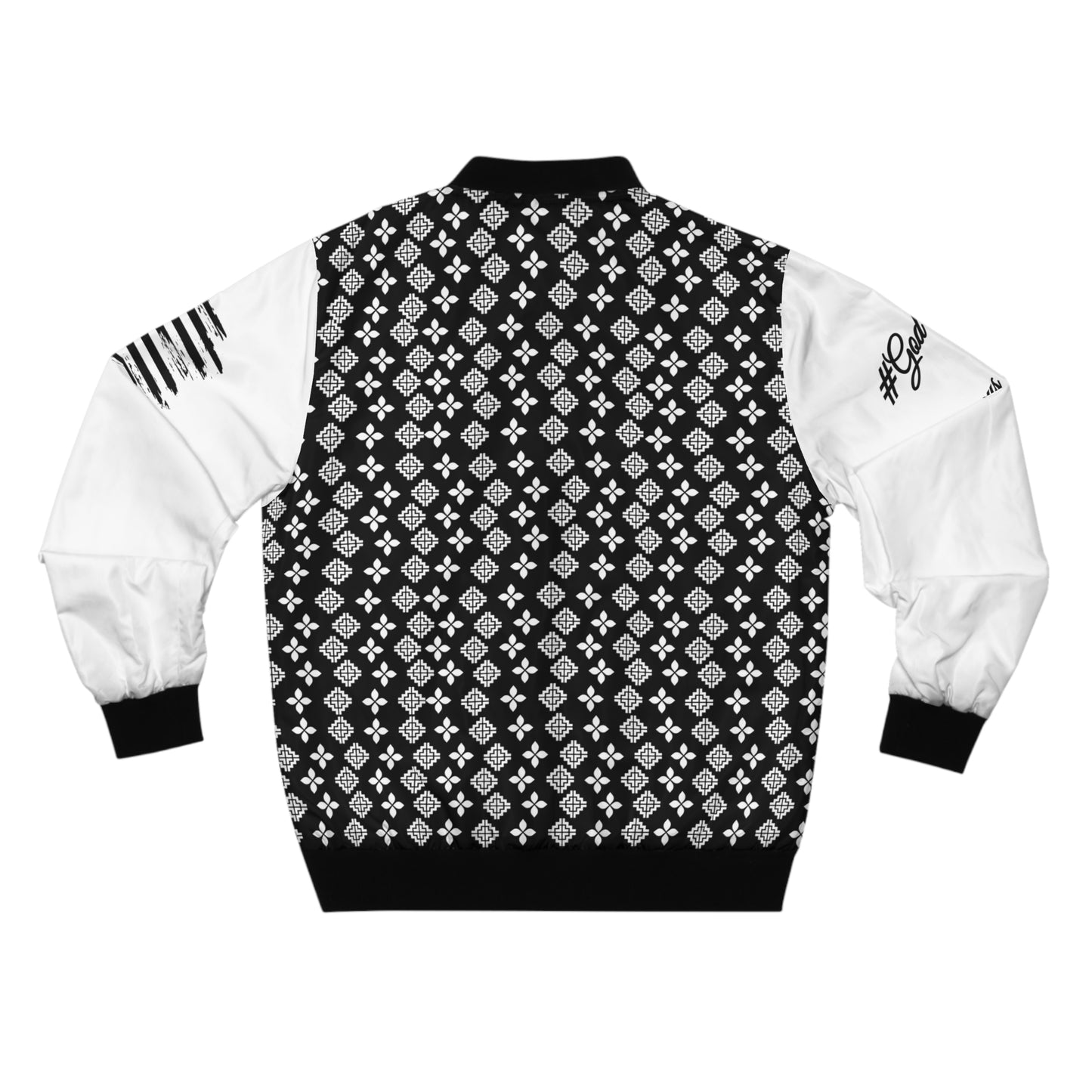 Hmong Bomber Jacket in Black and White