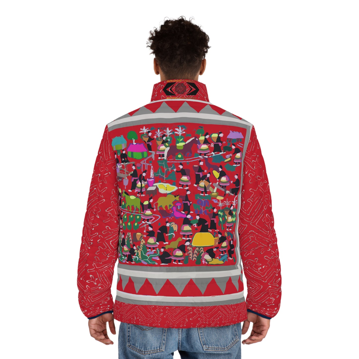 Cherry Hmong Story Men's Puffer Jacket